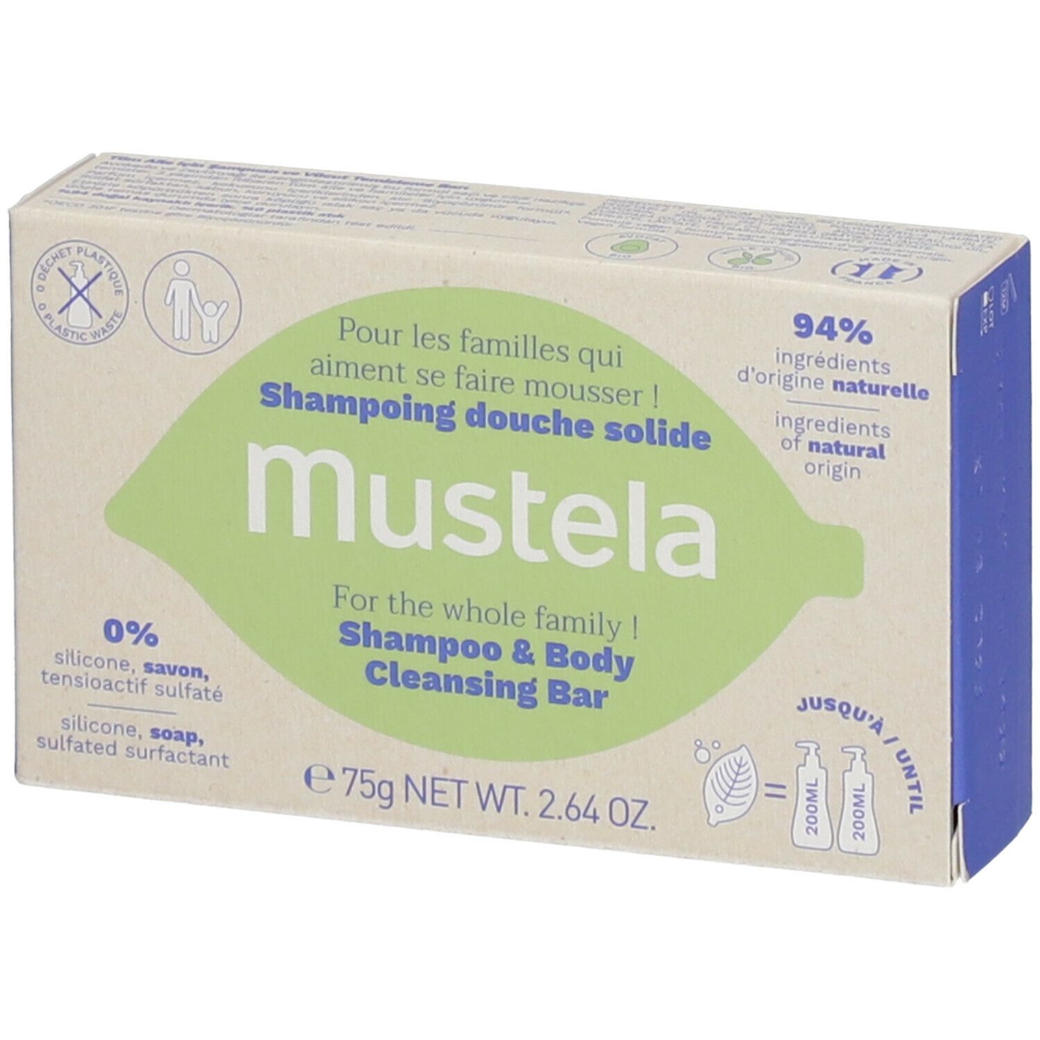 mustela® Shampoing Douche Solide Huile d'avocat BIO