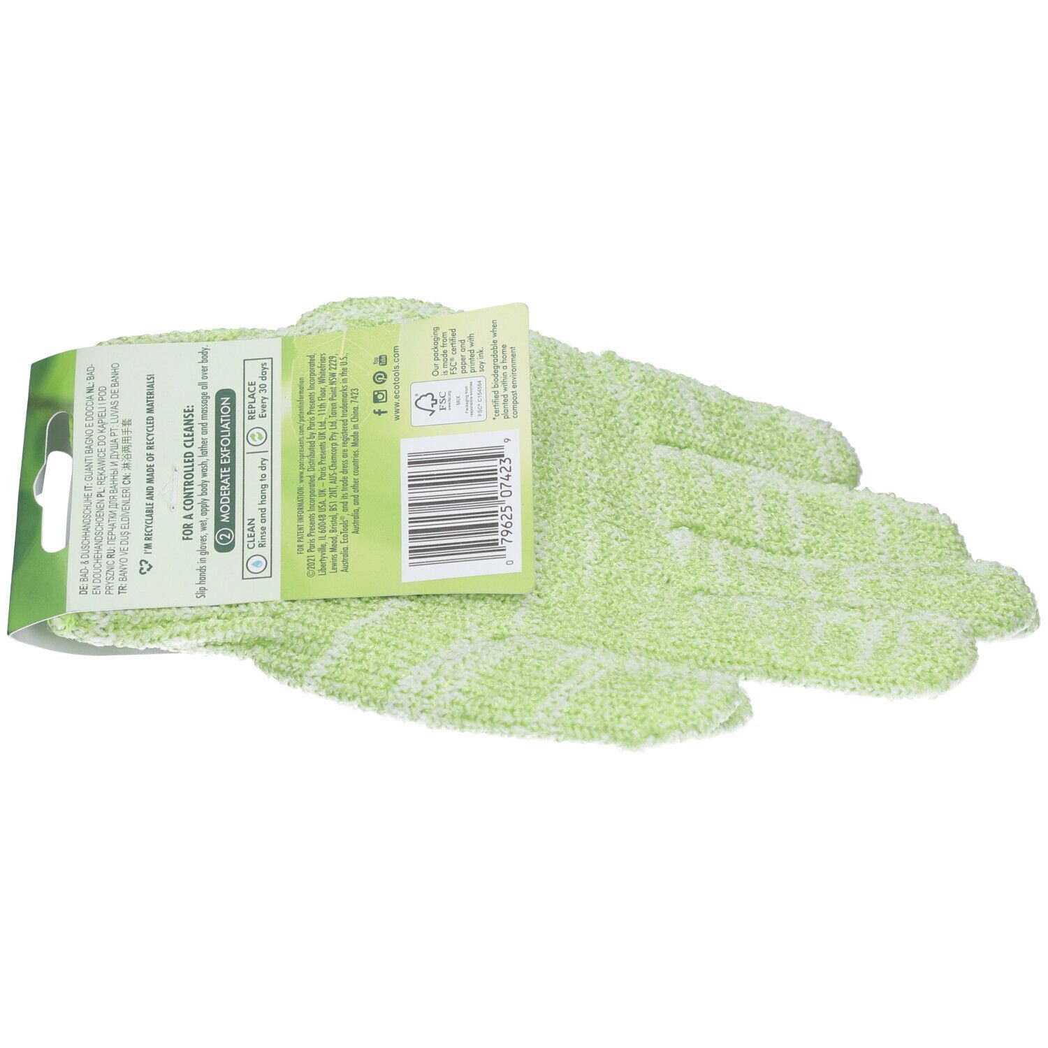 EcoTools® Bade- & Duschhandschuhe Peeling Grün