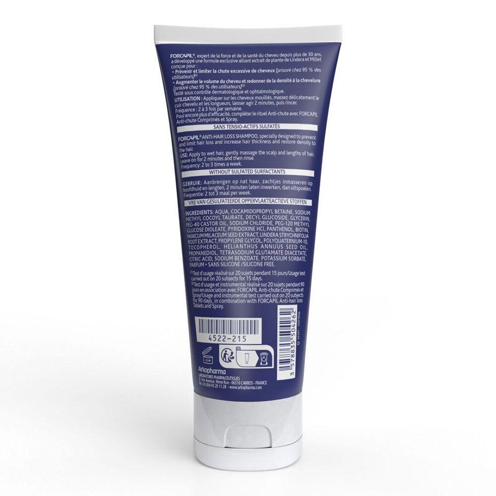 Rückseite der Tube. Text: Anwendung, Inhaltsstoffe, ohne Sulfat-Tenside. Barcode und Herstellerinformationen.