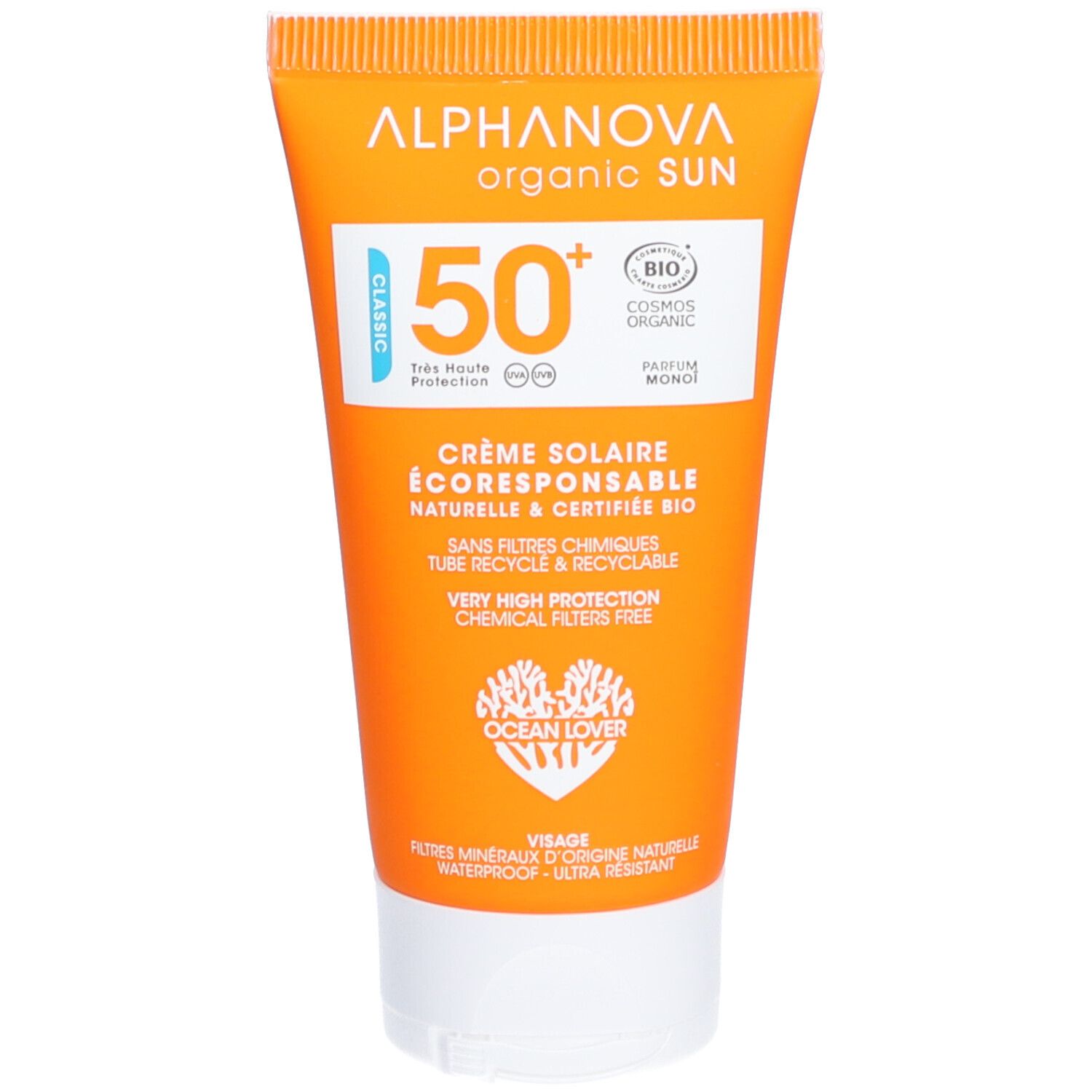 Alphanova Crème Solaire Certifiée BIO Très Haute Protection SPF 50+