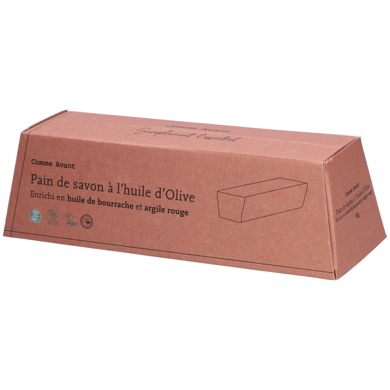 Comme Avant Pain de savon à huile d'Olive - Enrichi en Huile de bourrache et argile rouge