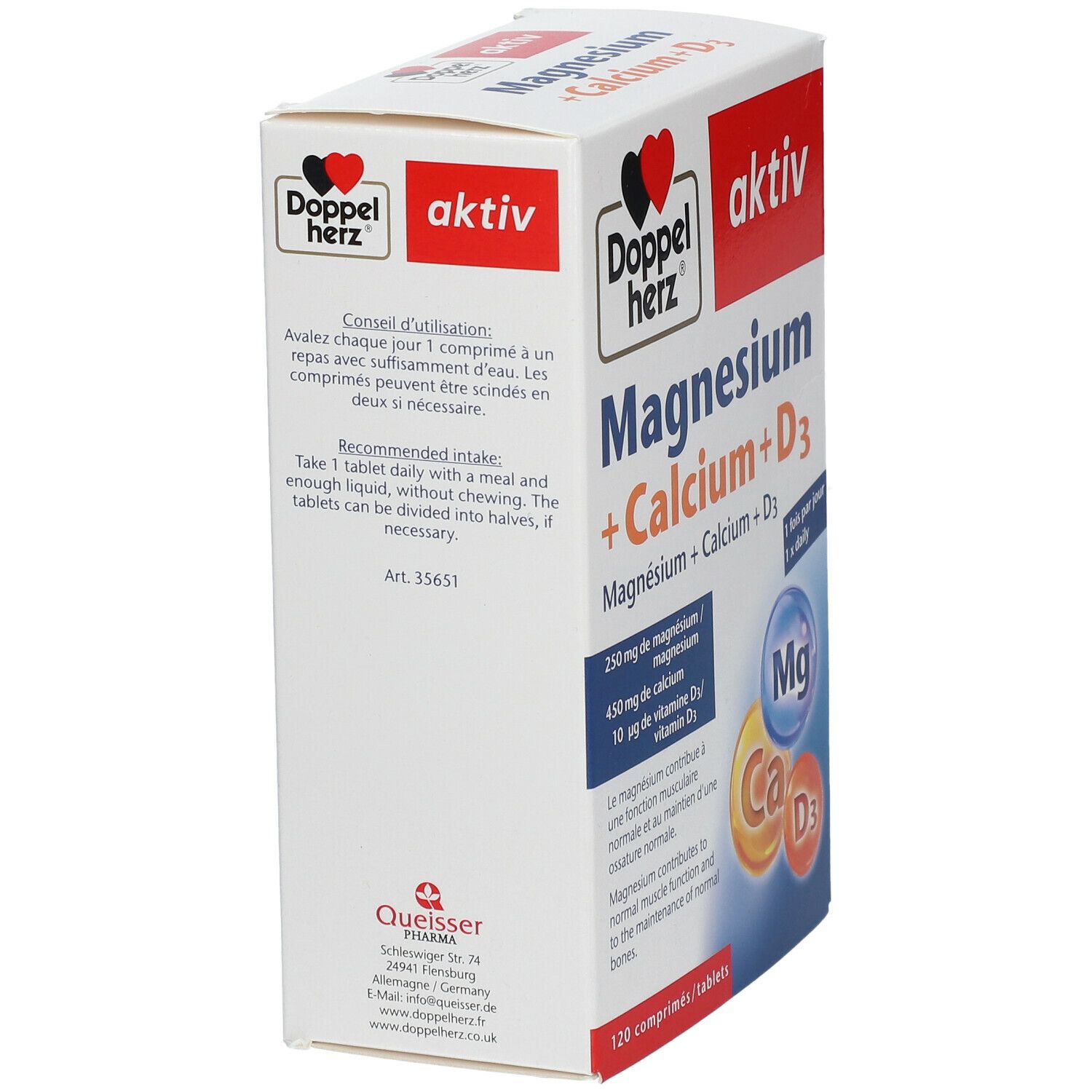 Doppelherz® Aktiv Magnesium + Calcium + D3 120 Pc(s) - Shop-apotheke.ch