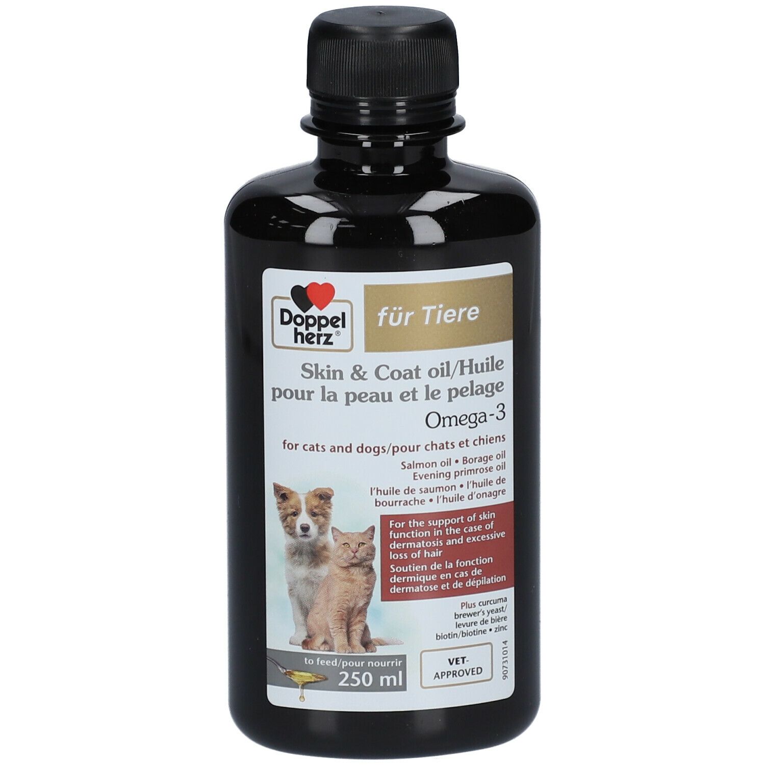 Doppelherz® Peau&Pelage Huile Omega-3 pour chats et chiens