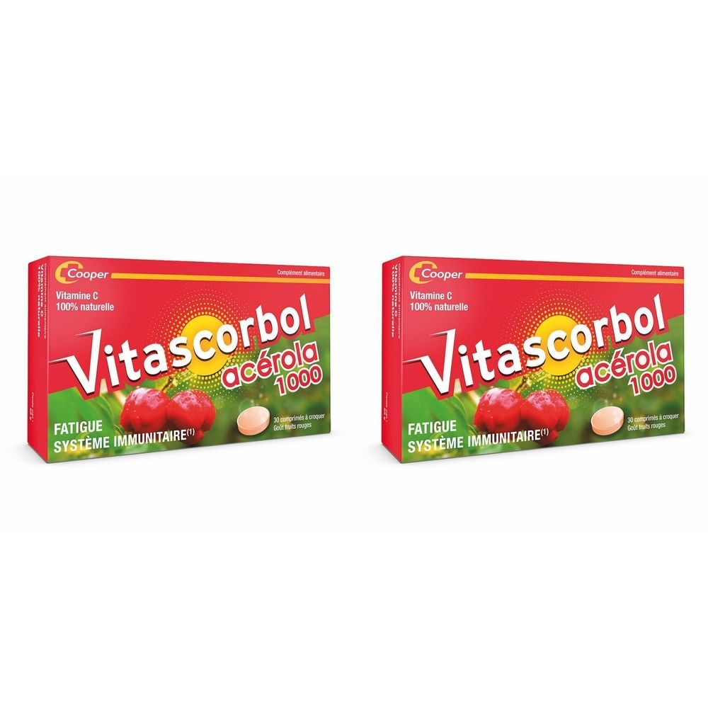 Vitascorbol - Nahrungsergänzungsmittel auf Basis von Vitamin C - Acerola - 100% Natürlich - Müdigkeit und Immunsystem - 30-Tage-Programm