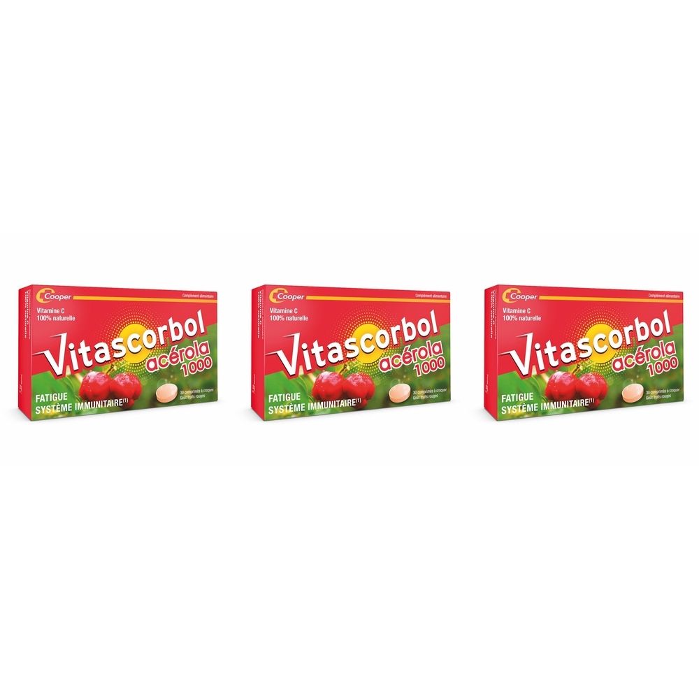Vitascorbol - Nahrungsergänzungsmittel auf Basis von Vitamin C - Acerola - 100% Natürlich - Müdigkeit und Immunsystem - 30-Tage-Programm