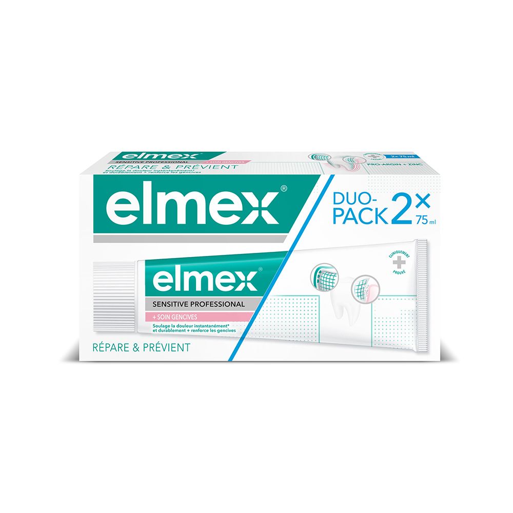 elmex® Sensitive Professional™ Dentifrice Répare et Prévient + Soin Gencives