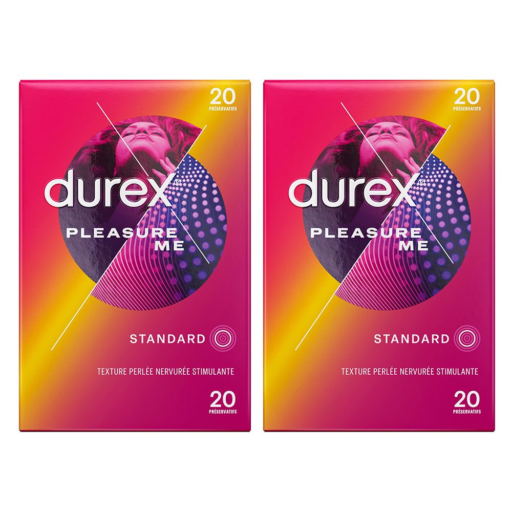 Durex Préservatifs Pleasure Me - 20 Préservatifs Perlés et Nervurés