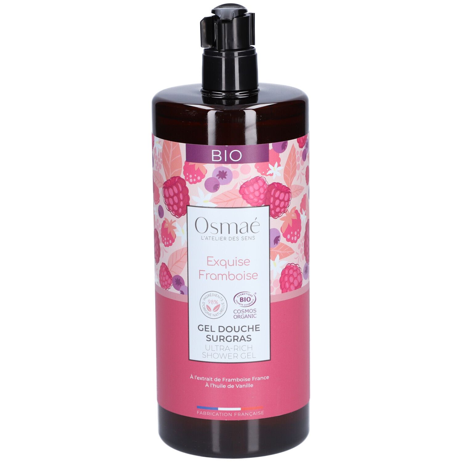 Osmaé Gel Douche Surgras Exquise Framboise Bio