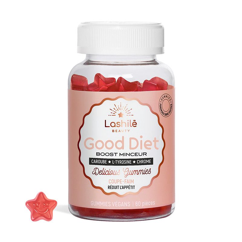 Lashilé Beauty - Good Diet - Coupe Faim - Boost Minceur Vitamins - Formules sans scures - Cure 1 mois - 60 Gummies