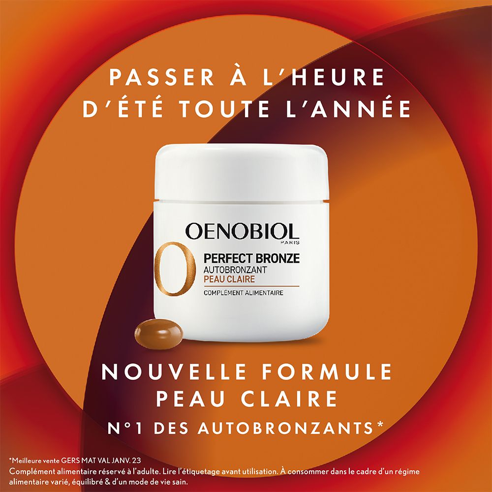 Produit OENOBIOL sur fond orange. Gélules dans le pot.