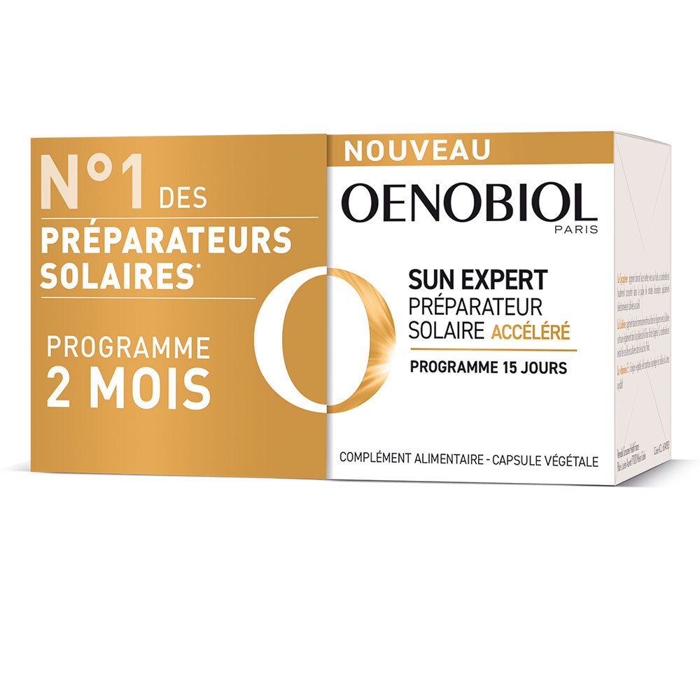 Oenobiol SUN Expert Préparation Solaire Accélérée - Protection Cellulaire Anti-Oxydante - Favorise U