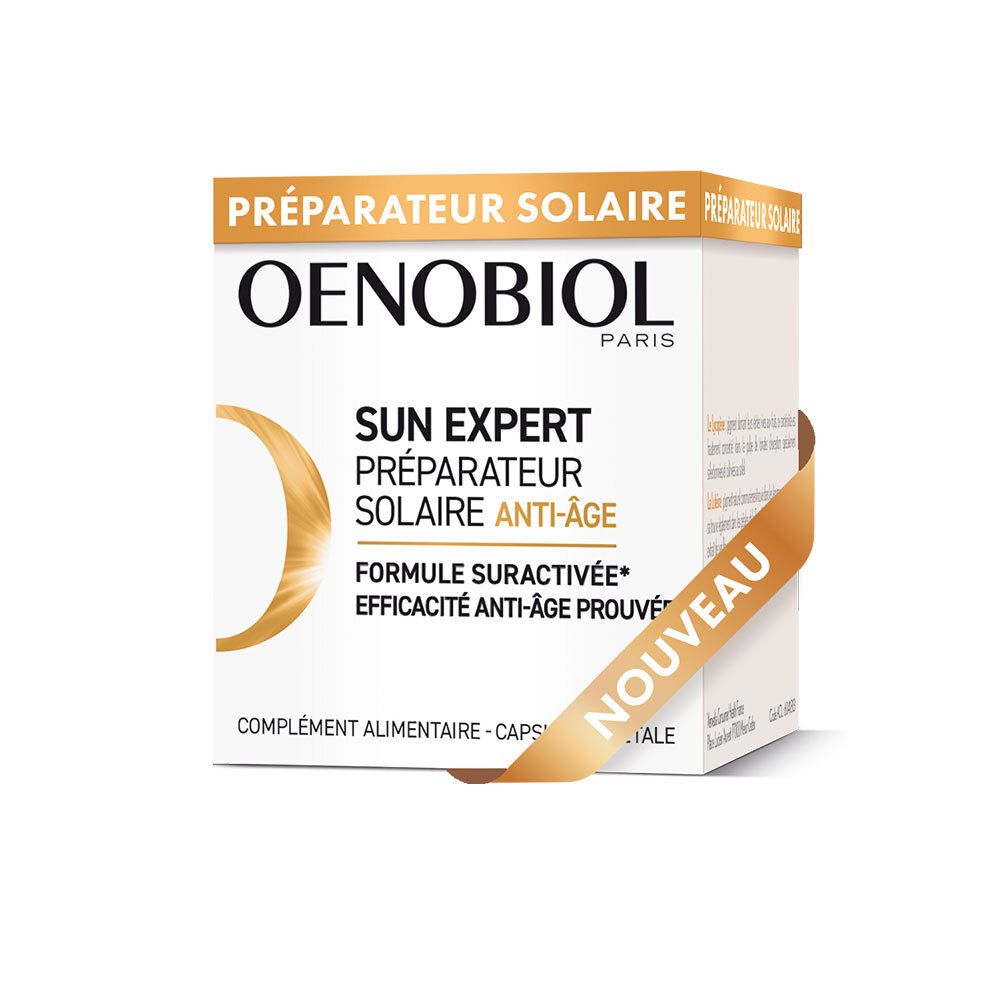 Oenobiol SUN Expert Preparateur Solaire Anti-Âge, complément alimentaire - 30 capsules