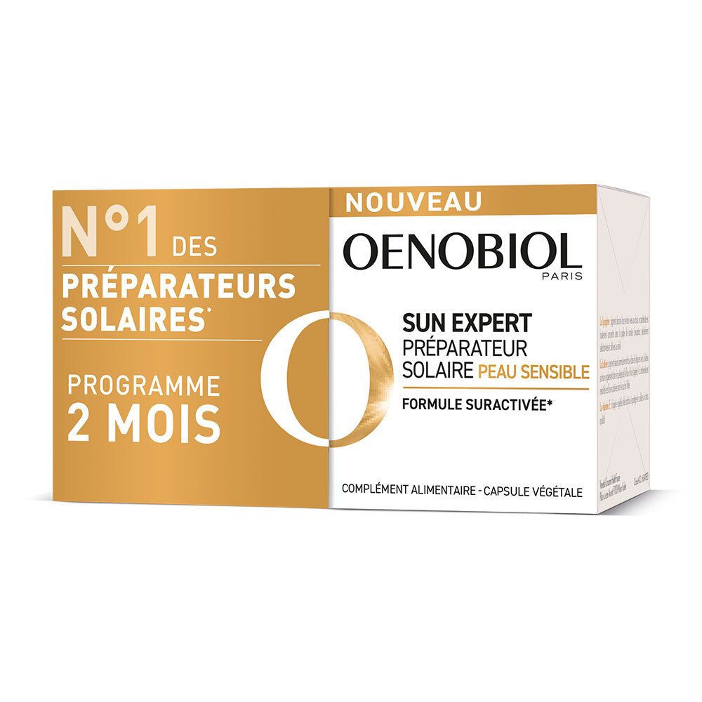 Oenobiol SUN Expert Préparateur Solaire Peau Sensible - Protection cellulaire renforcée2 - Favorise 