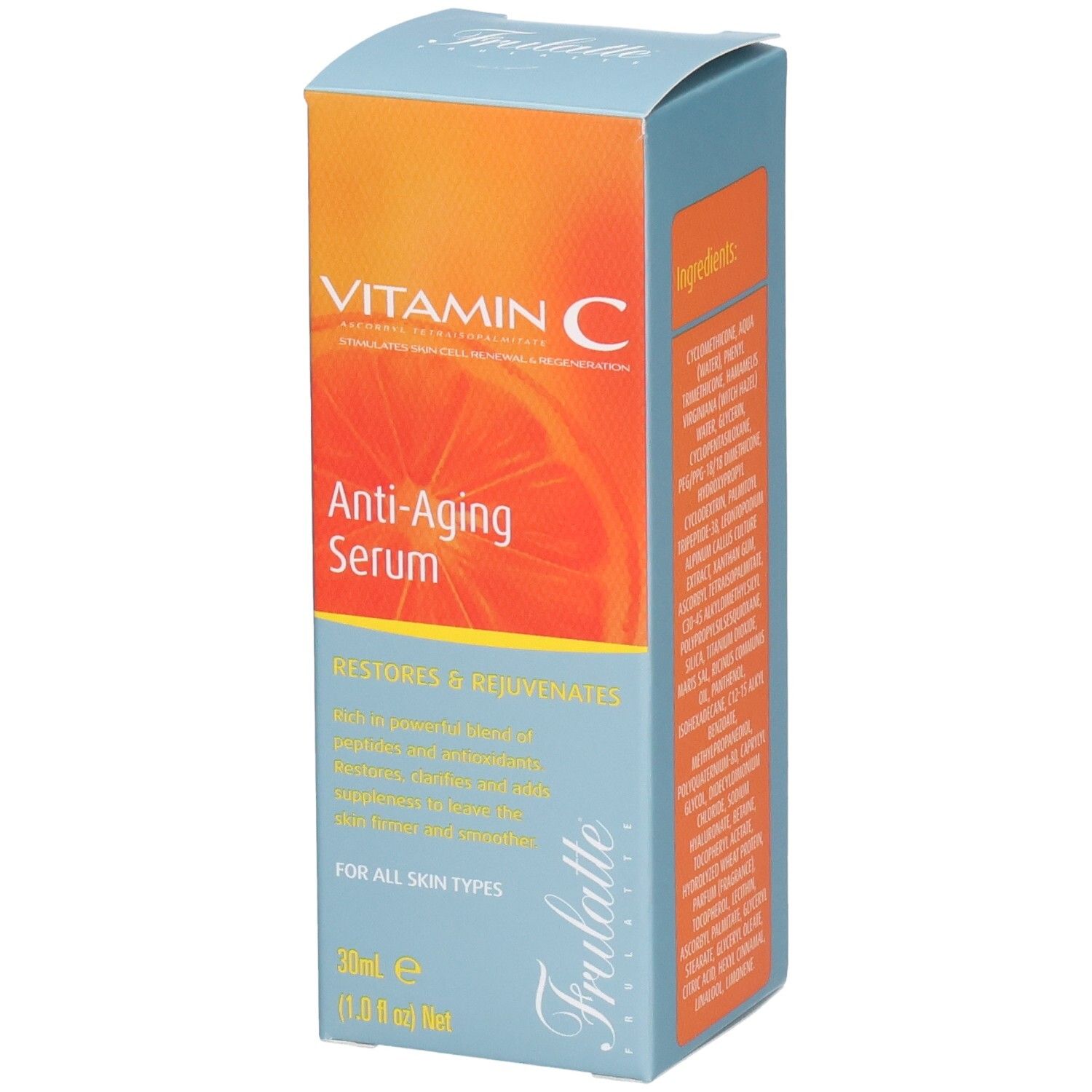 Verpackung für Anti-Aging Serum mit Vitamin C, 30ml.