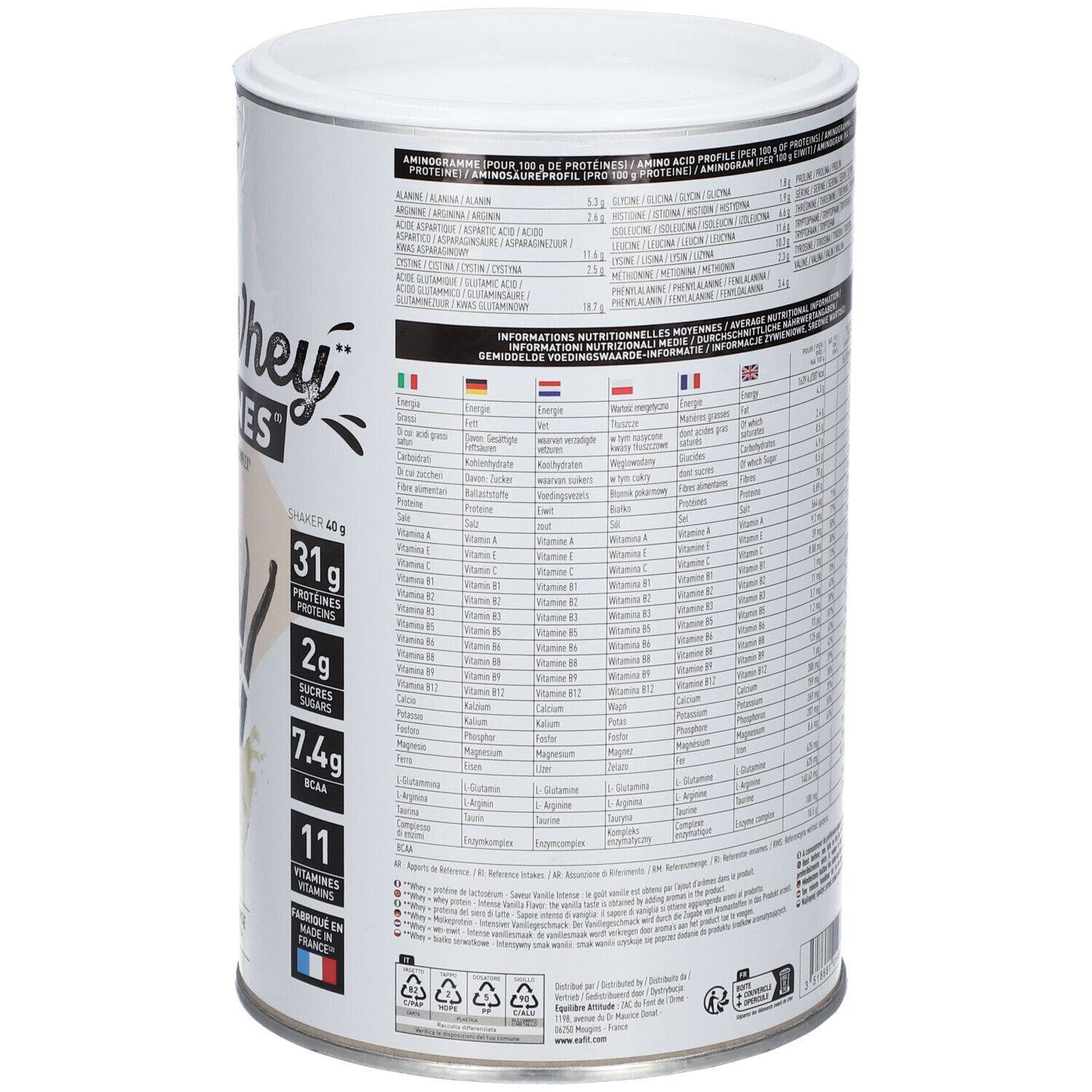 EAFIT Pure Whey Vanille Intens – Molkenproteinpulver