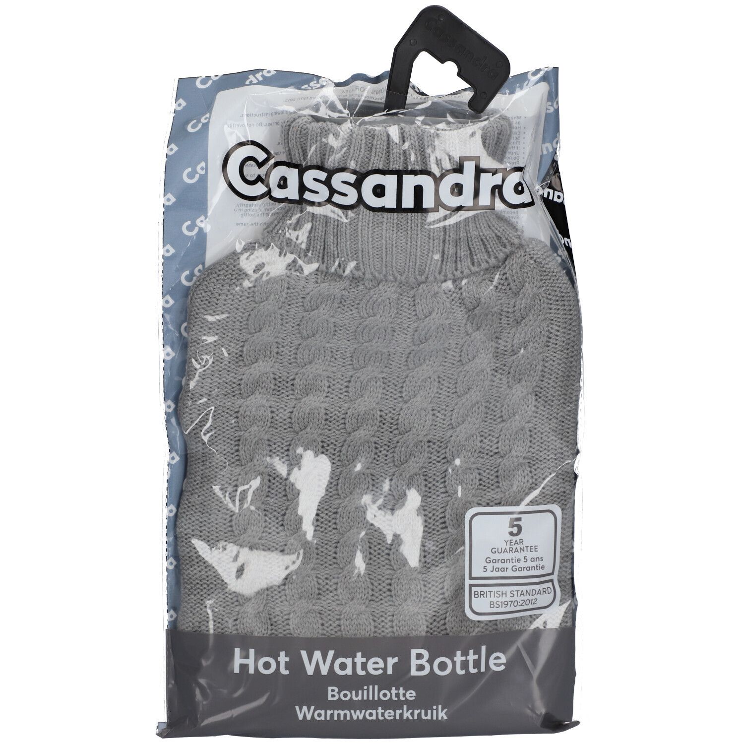 Cassandra Bouillotte Housse Tricot Gris 1,8L