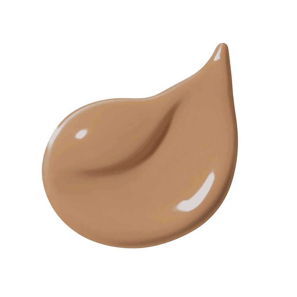 Éclaboussure de fluide teinté. Teinte : marron clair. Surface brillante.
