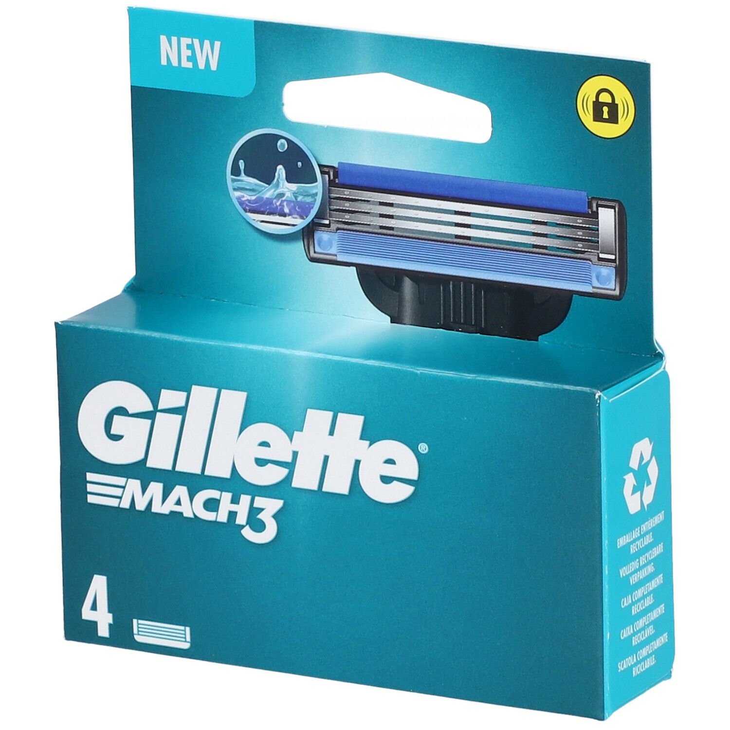 Gillette Mach3 Lame - Lame de rechange, triple tranchant pour rasoir mécanique Gillette Ma