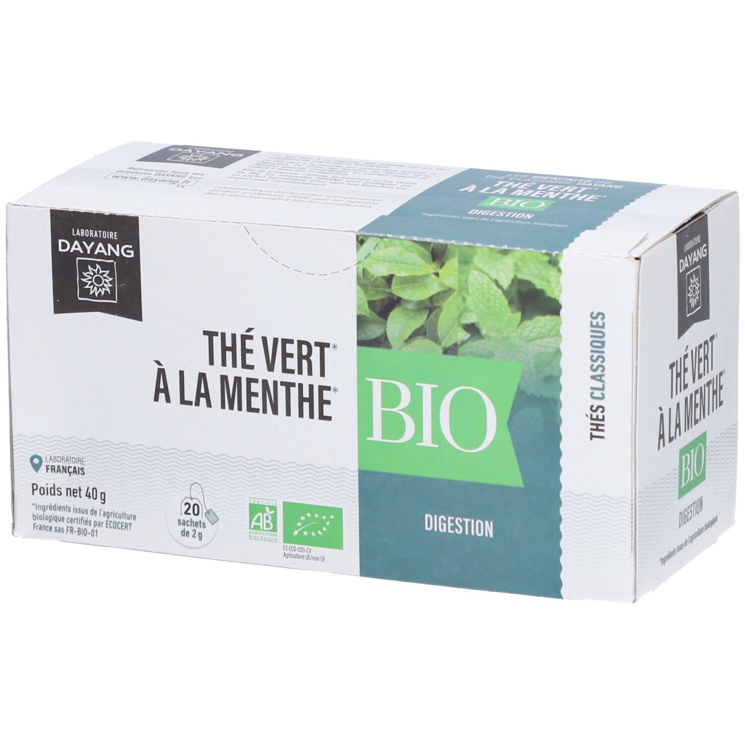 Dayang BIO Digestion THÉ Vert À LA Menthe - Thé vert à la menthe bio, infusette. - bt 20
