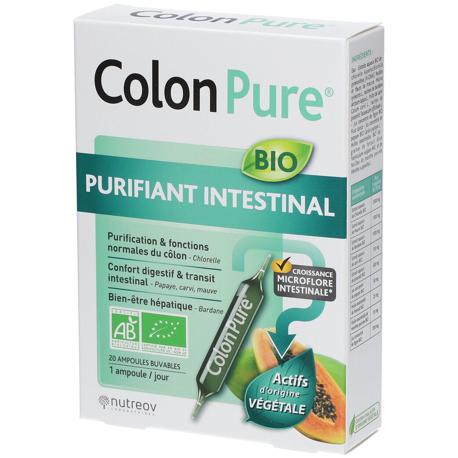 nutreov Colon Pure® Purifiant intestinal BIO Ampoules