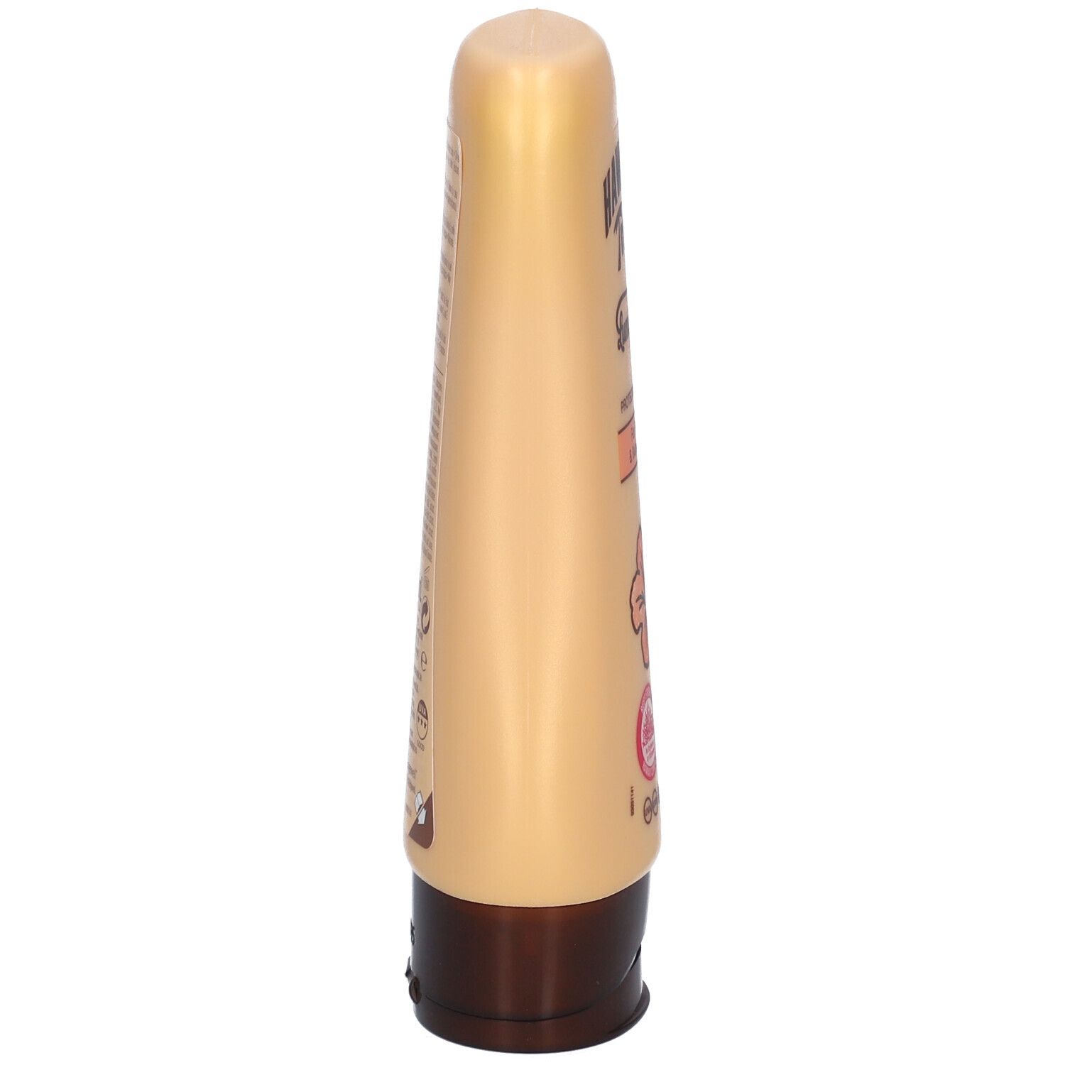 Hawaiian Tropic Luminosity Lotion Solaire Protectrice SPF15. Seitenansicht der Flasche. Beige und braun.