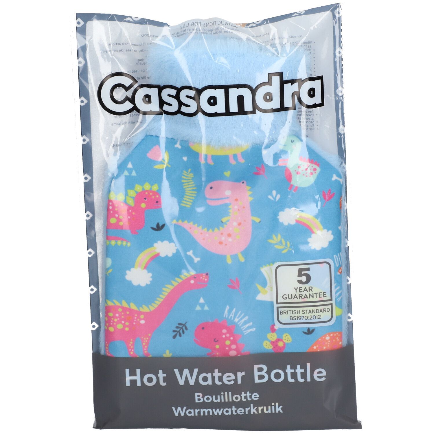 Cassandra Bouillotte Housse Super soft Dinosaures Enfants 1,8L