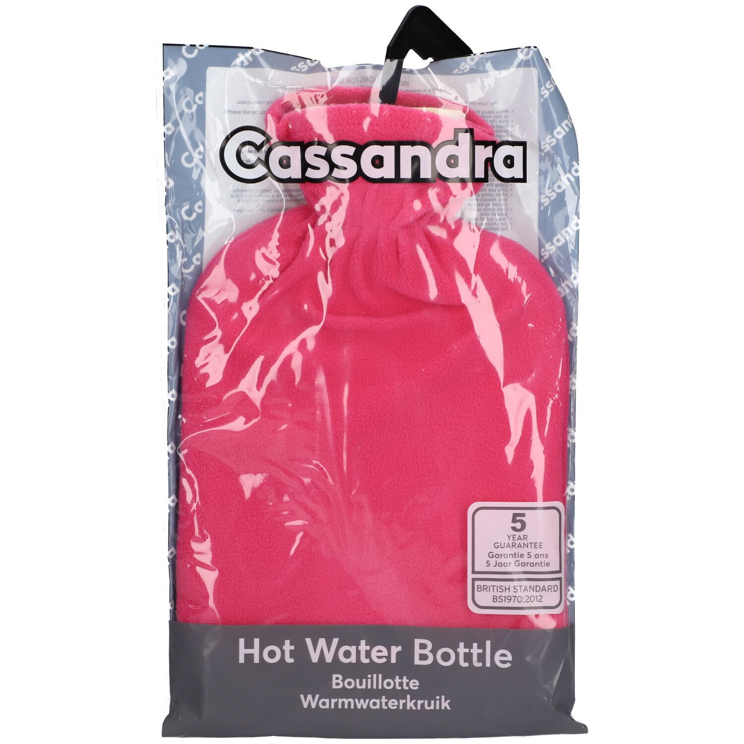 Cassandra Bouillotte Housse Polaire Rose 1,8L