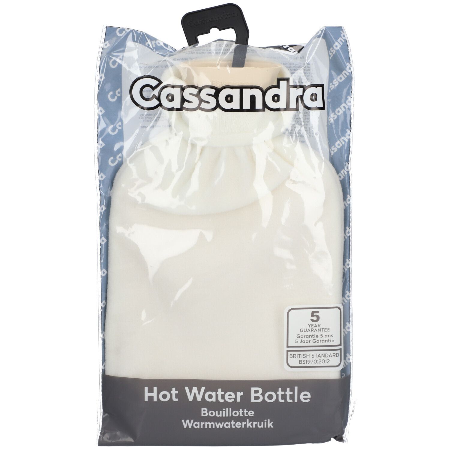 Cassandra Bouillotte Housse Polaire Blanche 1,8L