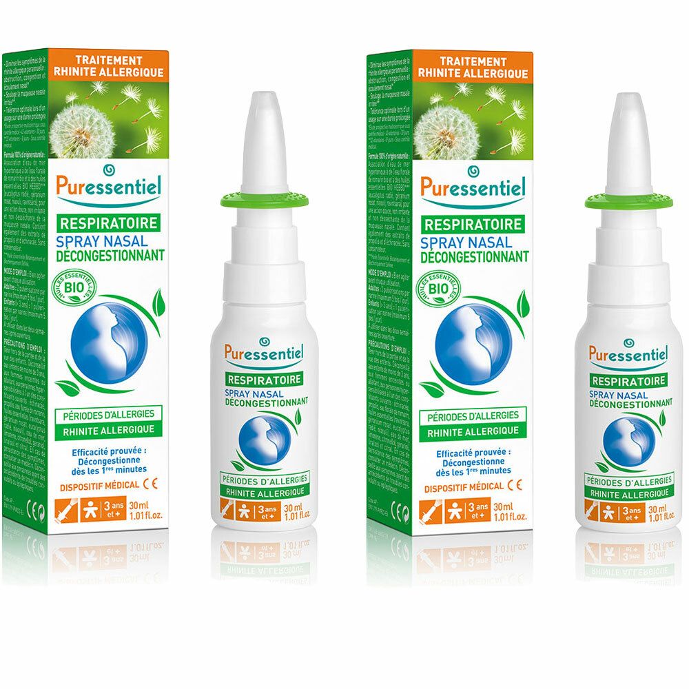 Puressentiel Respiratoire Spray Nasal Décongestionnant Allergies aux HE BIO - 30 ml