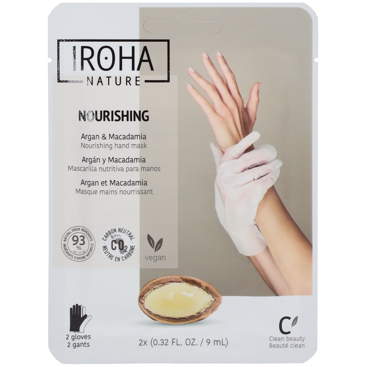 IROHA NATURE Pflegende Handschuh-Maske - Arganöl