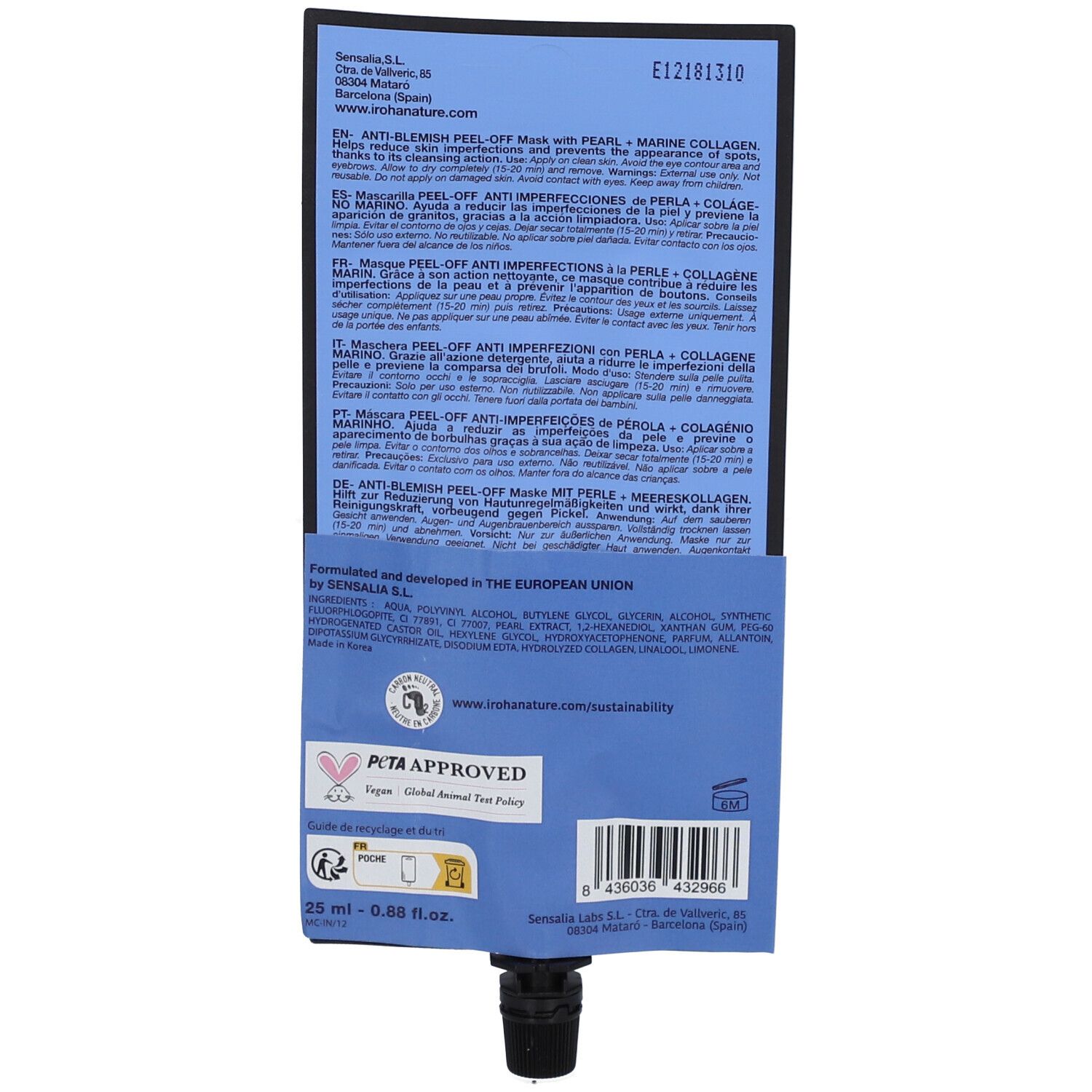 IROHA NATURE Peel Off Anti-Blemish Masque