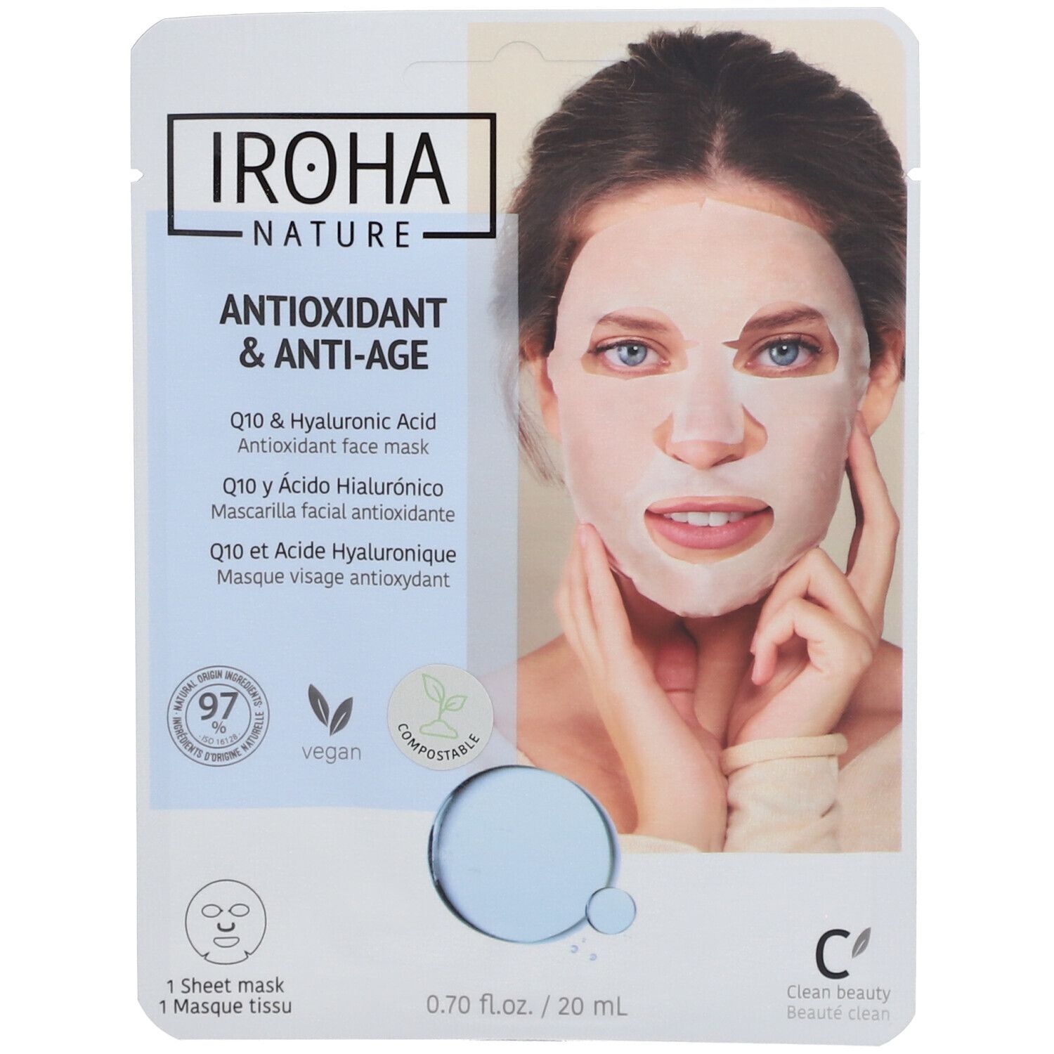 IROHA NATURE Antioxidations- und Anti-Aging-Maske Q10