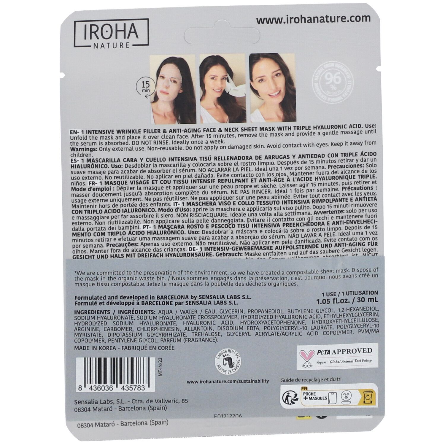 Iroha Masq Tissu Combleur Ride 30 ml Gesichtsmaske