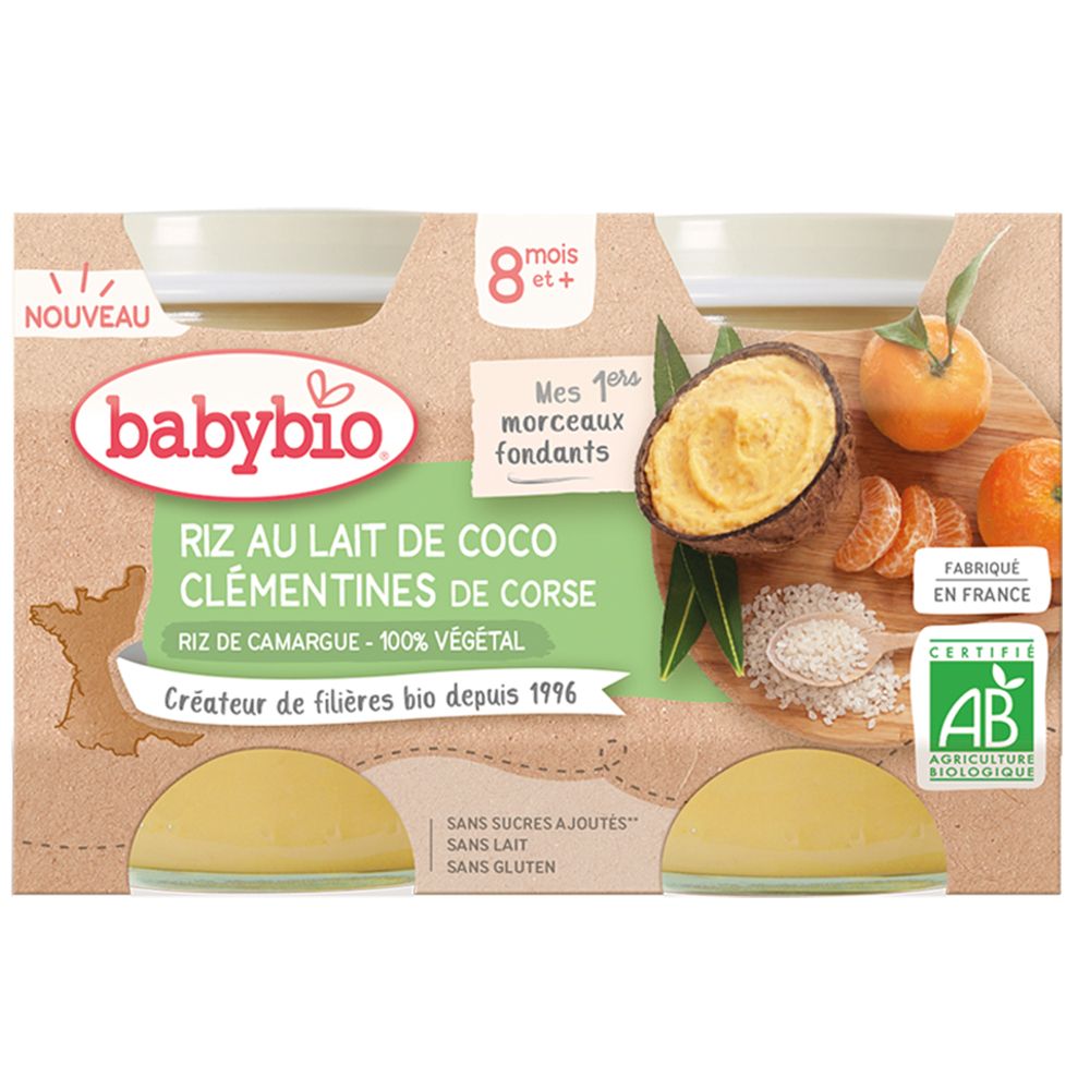 Babybio RIZ AU Lait DE Coco Clémentines DE Corse dès 8 mois