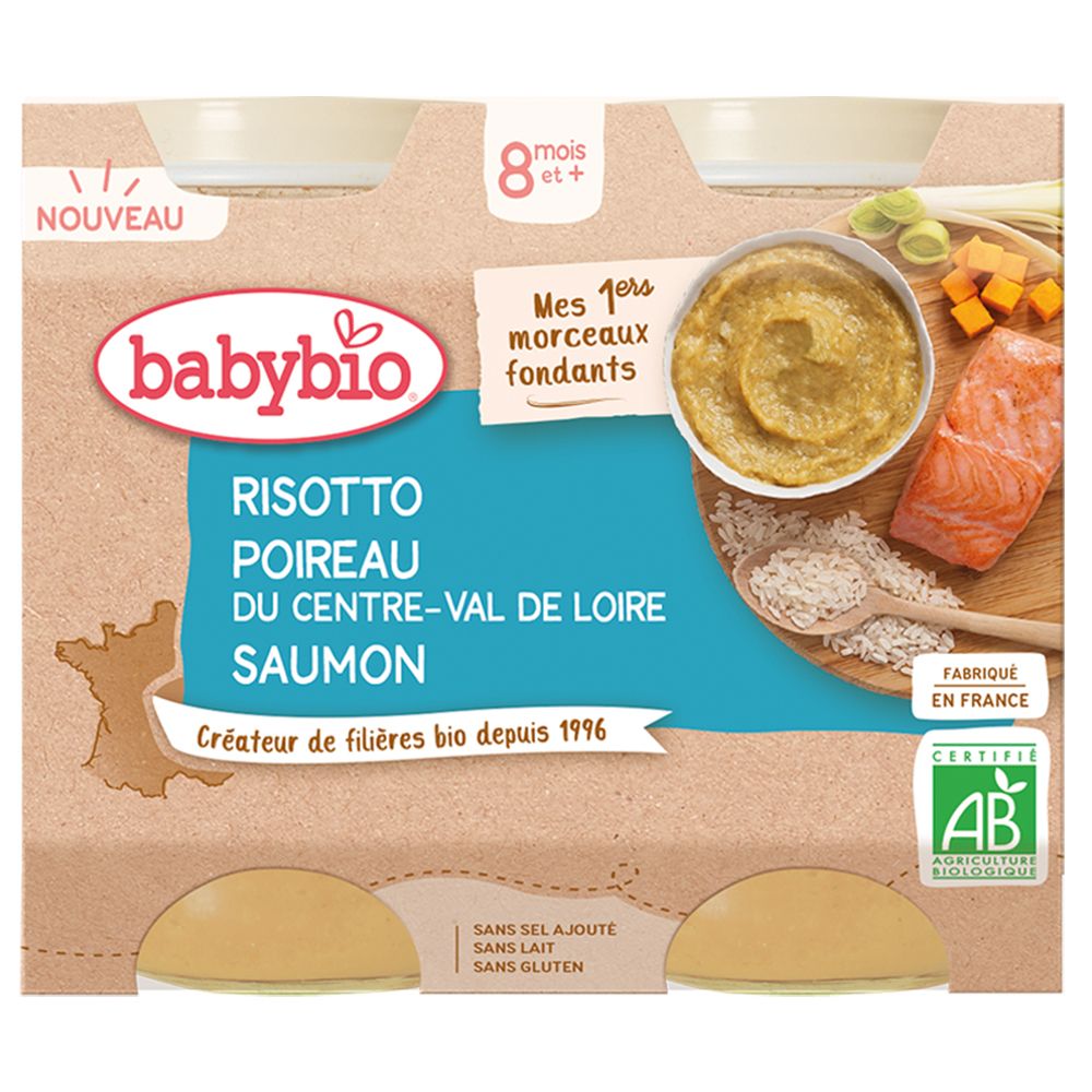 Babybio Risotto Poireau DU Centre-Val DE Loire Saumon dès 8 mois