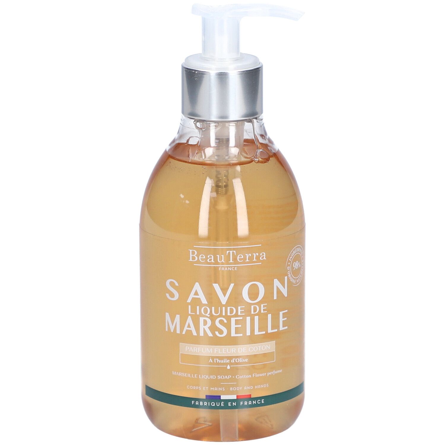 BeauTerra Savon Liquide de Marseille - Fleur de Coton