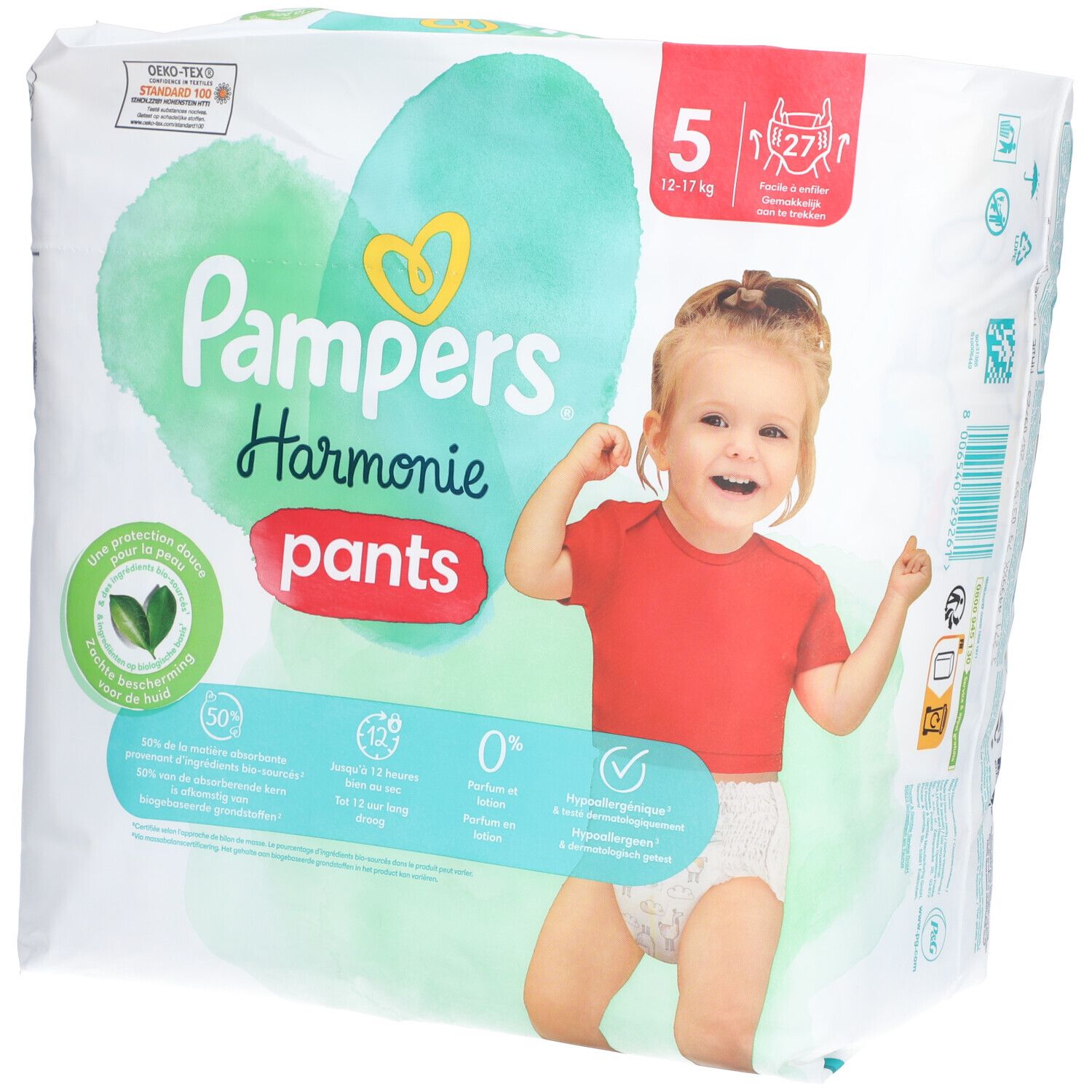 Pampers Harmonie Pants - Couche-culotte à enfiler. Taille 5, 12 kg à 17 kg - sac 27