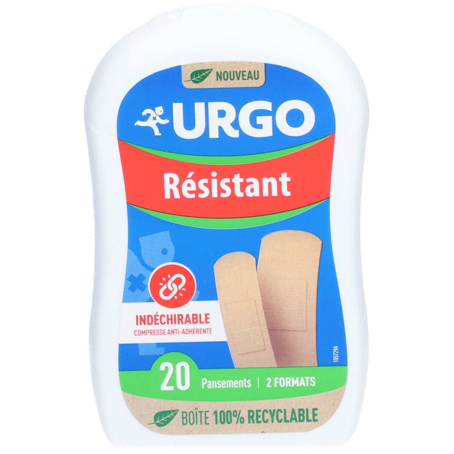Urgo Résistant - Pansement prédécoupé, support tissu élastique, 2 formats