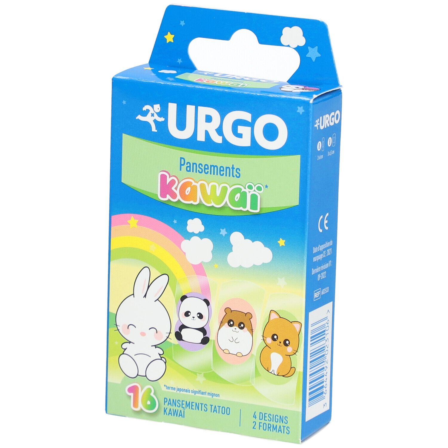 Urgo Pansement Kawai - Pansement protecteur adhésif, prédécoupé, décoré pour enfant.  - bt