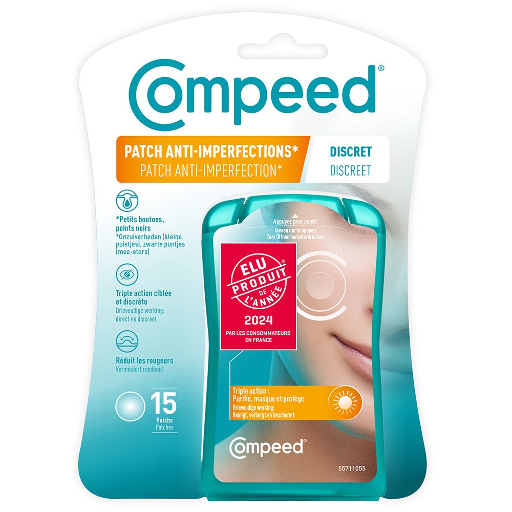 Compeed® - Patchs anti-imperfections discrets - patchs hydrocolloides - 15 patchs