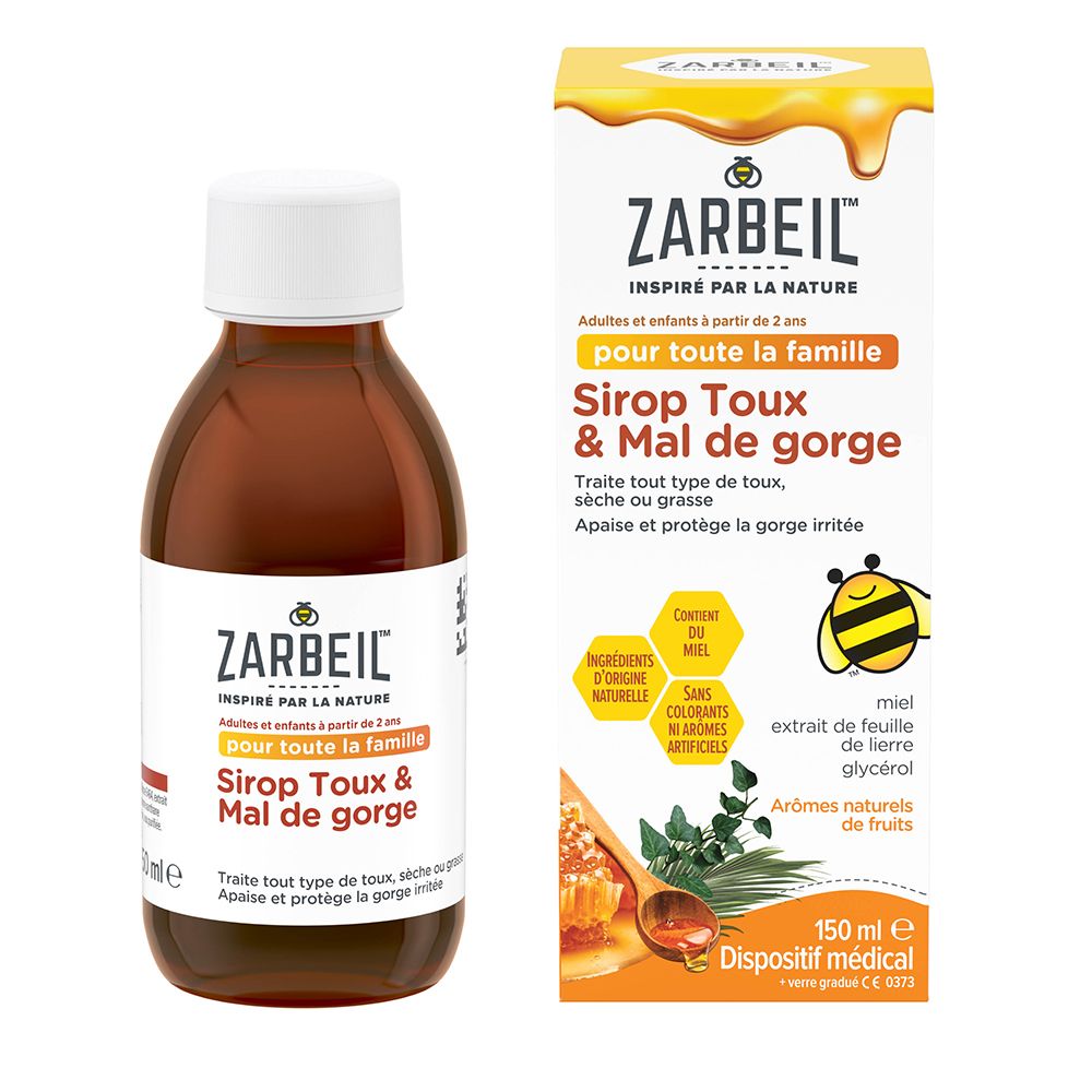 Zarbeil Sirop toux & Mal de gorge pour toute la famille