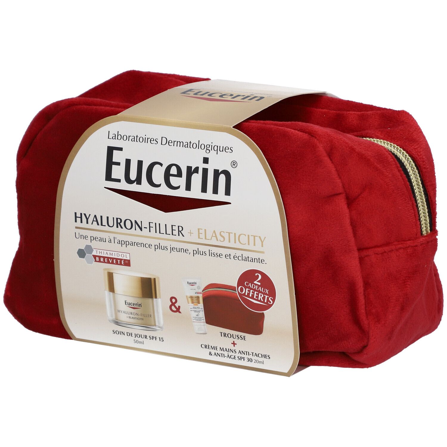 Eucerin® Trousse Hyaluron-Filler + Elasticity Soin de Jour Peau Sèche Spf15 + Crème Mains Anti-Tache