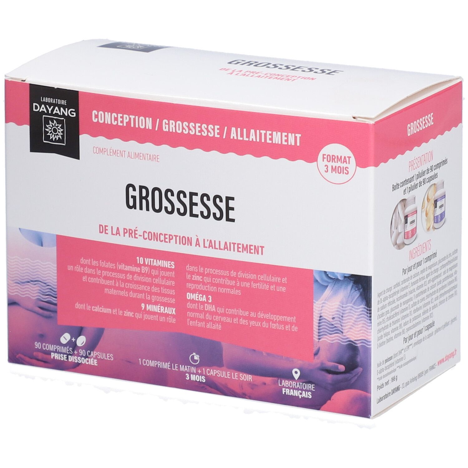Dayang Grossesse - Comprimé + capsule, complément alimentaire pour la grossesse. - bt 90