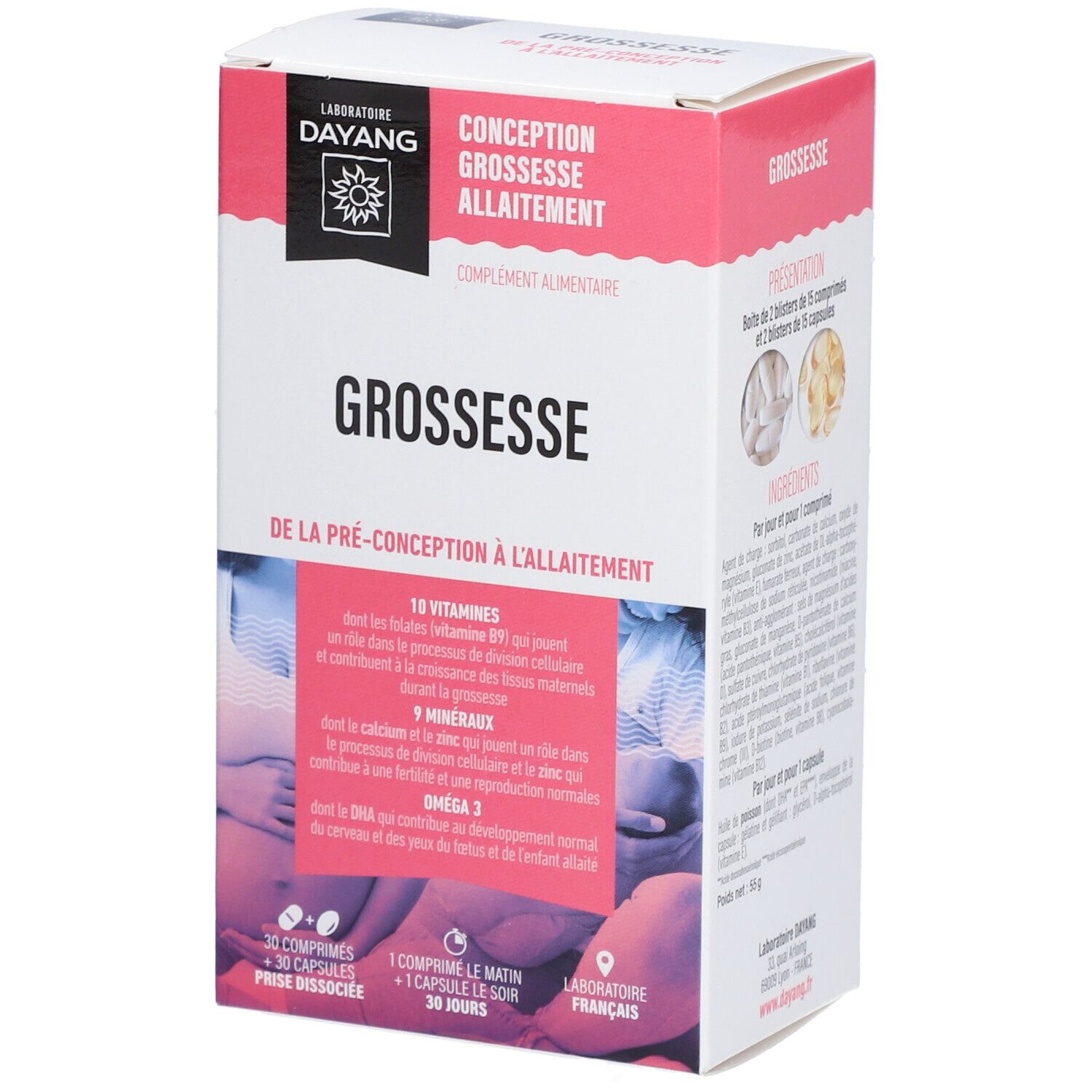 Dayang Grossesse - Comprimé + capsule, complément alimentaire pour la grossesse. - bt 30