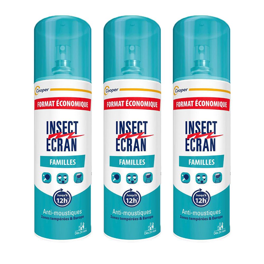 Insect Écran Spray Anti-Moustiques Familles 3 x 200 ml