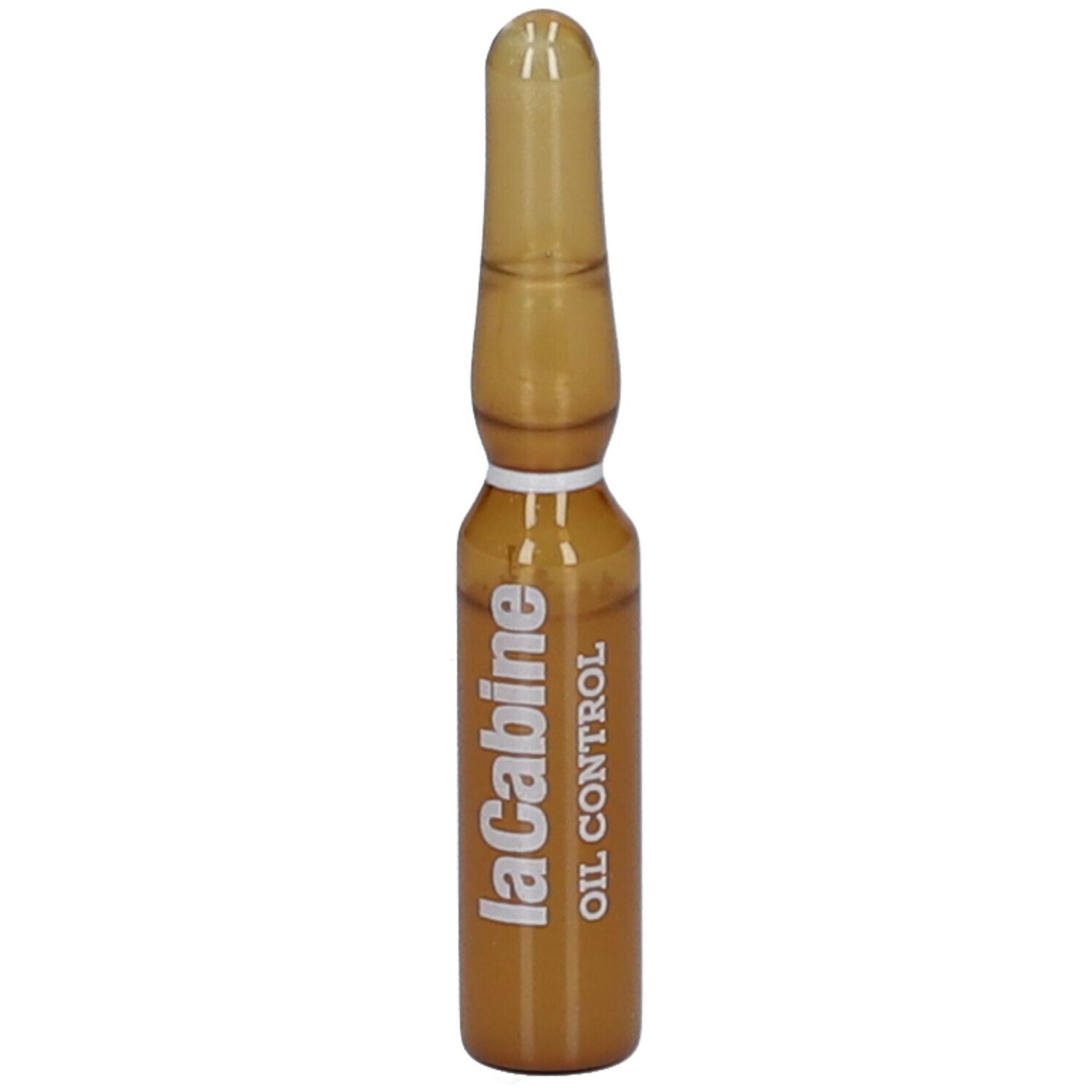 Ampoule brune avec texte blanc: LaCabine OIL CONTROL.