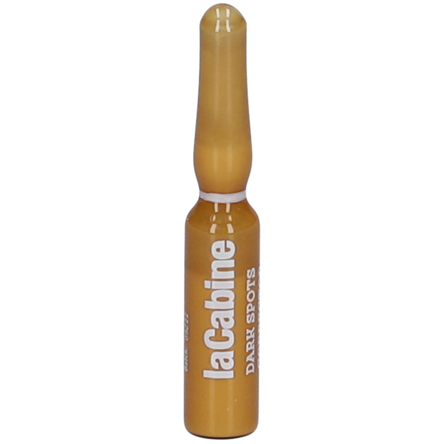 Ampoule dorée avec l'inscription "laCabine Dark Spots".