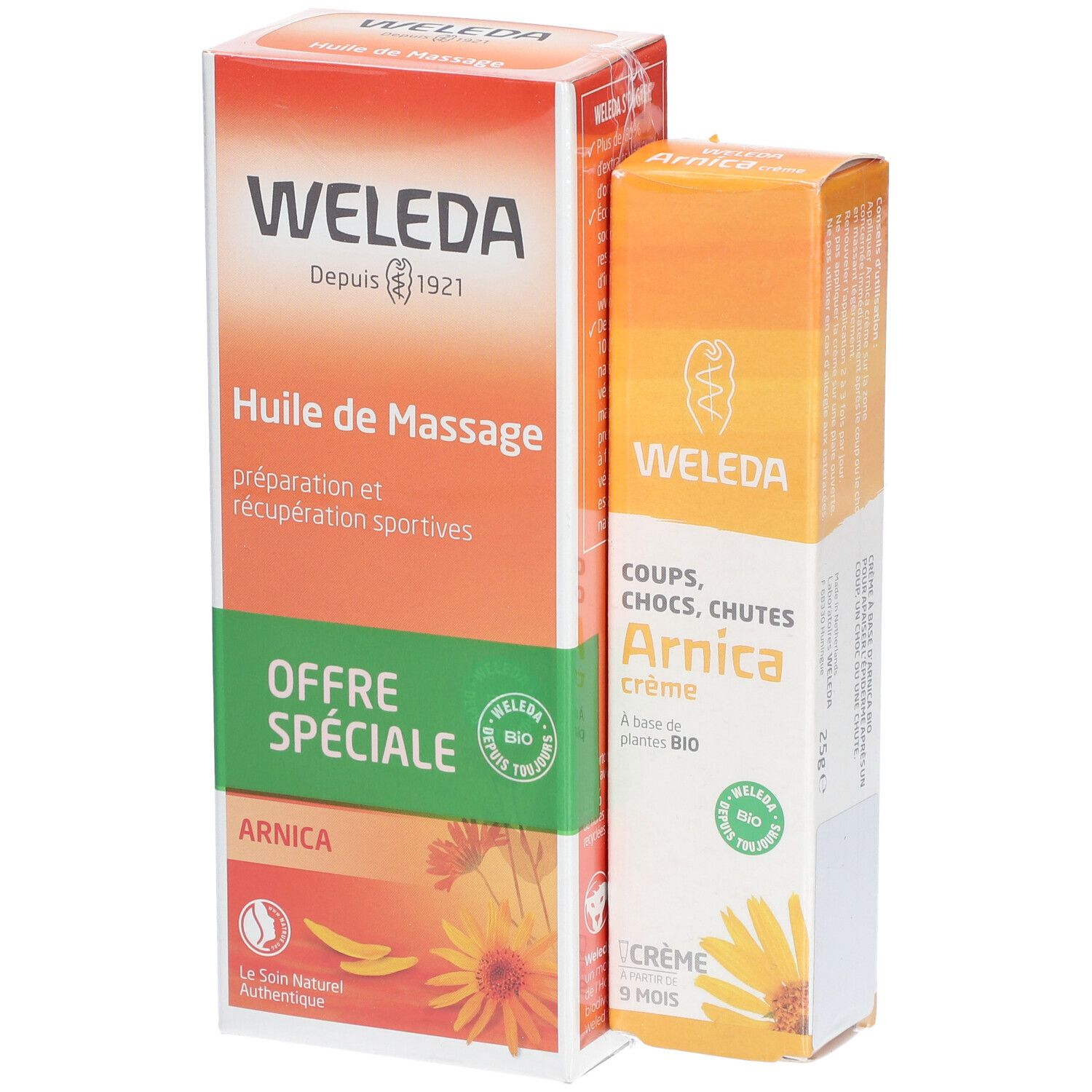 Weleda Huile de Massage à l'Arnica + Arnica crème Offert