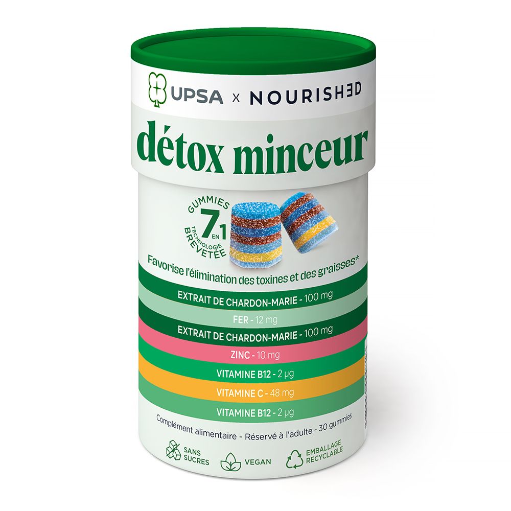 Gummies 7en1 UPSAxNourished Détox Minceur - Adulte - Complément Alimentaire Sans Sucres