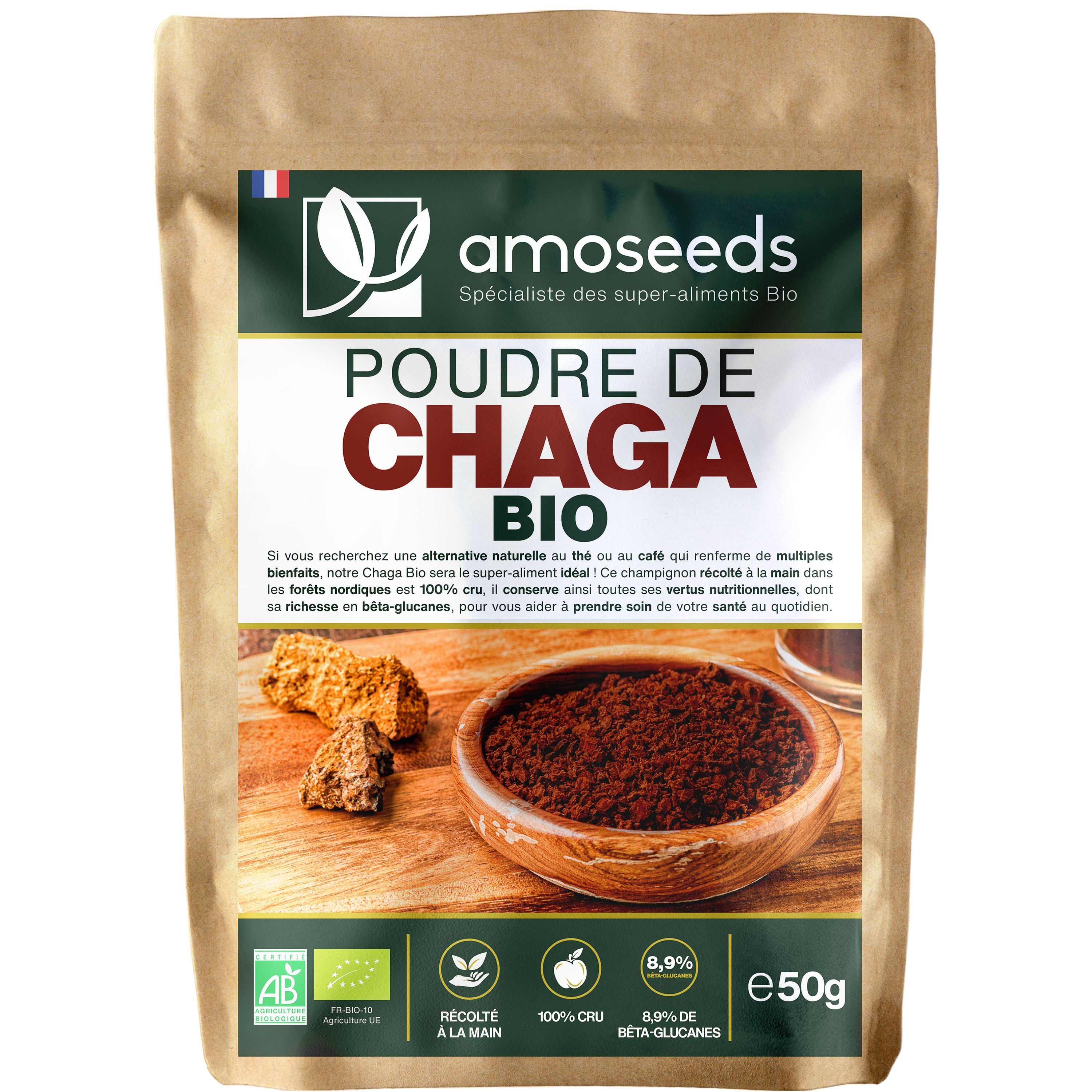 amoseeds+Poudre+DE+Chaga+BIO